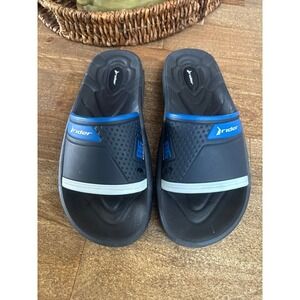 Rider Unisex Dark Blue Slides Synthetic Sandals.  Size 9